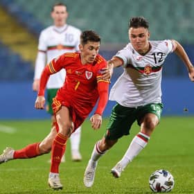 Harry Wilson in action for Wales against Bulgaria earlier this week