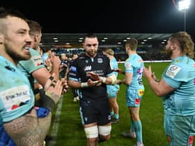 Glasgow co-captain Ryan Wilson leads his team off following the defeat to Exeter in the Heineken Champions Cup. (Photo by Dan Mullan/Getty Images)