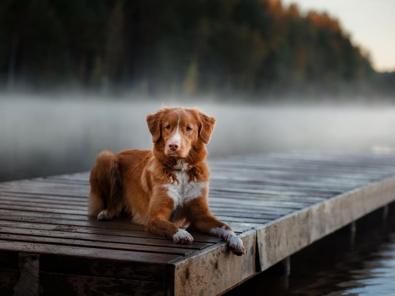 A popular breed in its native Canada, the water-loving Nova Scotia Duck Tolling Retriever has a unique ability to lure ducks into the sights of a hunter. They'll then happily jump into the lake to retrieve the doomed waterfowl.