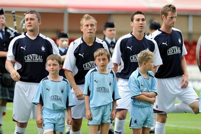 Thomas Scobbie, Scott Arfield, Carl Finnigan and Brian McLean line up for the inaugural Europa League qualifier - Falkirk's first time in European competition in 2009. (Picture: Lisa Ferguson)