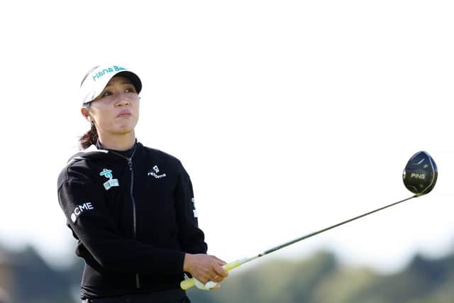 Olympic champion Lydia Ko of New Zealand looks on after teeing off in the second round of the AIG Women's Open. Picture: Ross Parker/R&A/R&A via Getty Images.