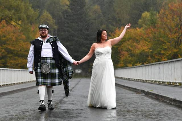 Happy in the rain. Pic: John Devlin.