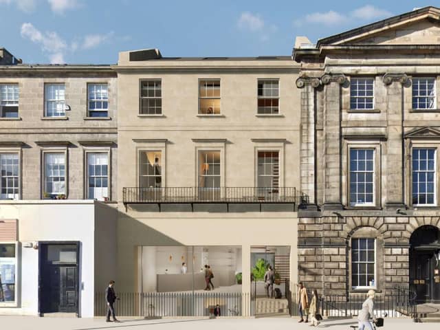 How the former car rental office at 10 Picardy Place in Edinburgh city centre would look converted into a hotel.