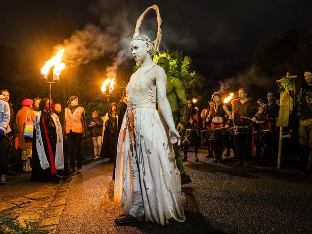 The May Queen during the Beltane Fire Festival in Edinburgh.