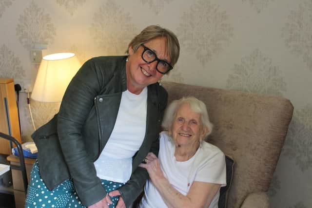 MP for Edinburgh West, Christine Jardine with resident Elizabeth Lindz at HC-One Scotland’s Murrayfield House Care Home