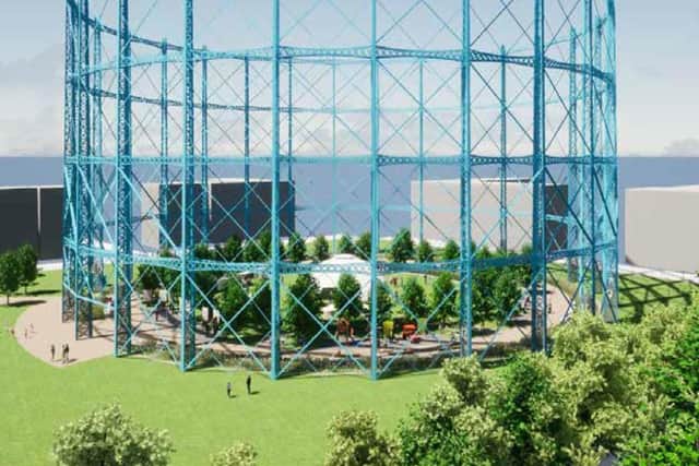 Work on Edinburgh's new 'Gasholder Park' waterfront attraction and arena is set to get underway in January.