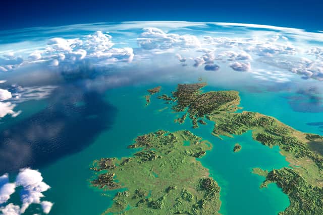 Detailed fragments of Scotland and the UK, as taken by Nasa