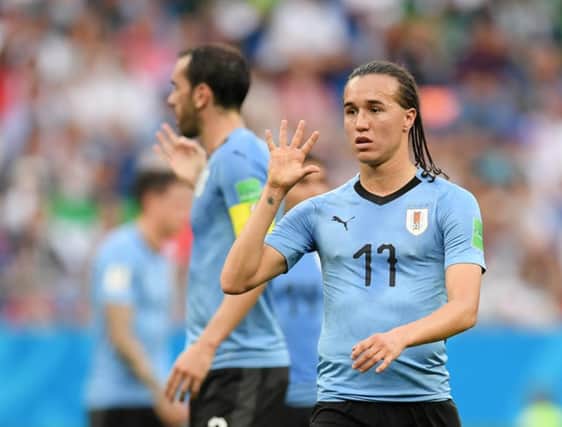 Diego Laxalt in action for Uruguay at the 2018 World Cup in Russia