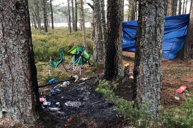 A campsite abandoned at Loch Morlich in the Cairngorms National Park in November last year picture: supplied