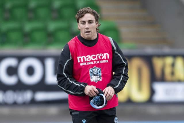 Josh McKay during a Glasgow Warriors training session at Scotstoun Stadium this weekd. (Photo by Ross MacDonald / SNS Group)