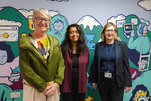 Susan Stewart (The Open University), Yasmin Sulaiman (CodeBase) and Jane Grant (The Open University).