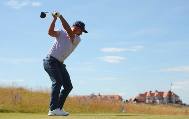 Xander Schauffele tees off on the second hole during the third round of the Genesis Scottish Open at The Renaissance Club in East Lothian. Picture: Kevin C. Cox/Getty Images.
