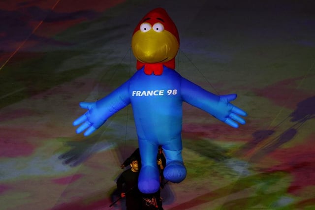 France World Cup mascot Footix was one of several seen during the opening ceremony.
