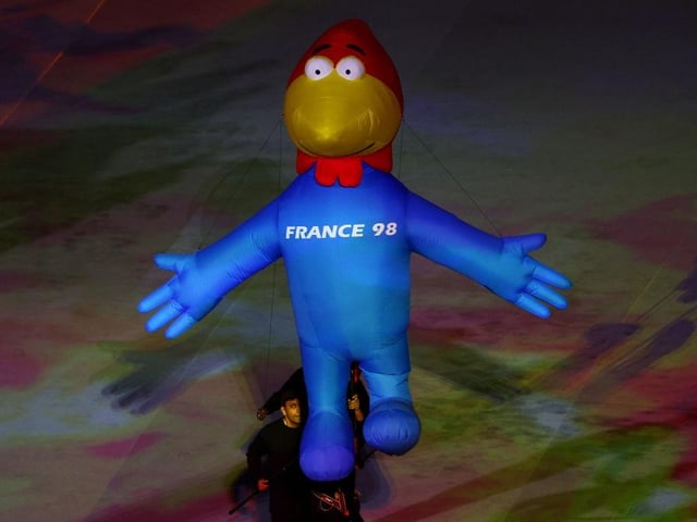 France World Cup mascot Footix was one of several seen during the opening ceremony.