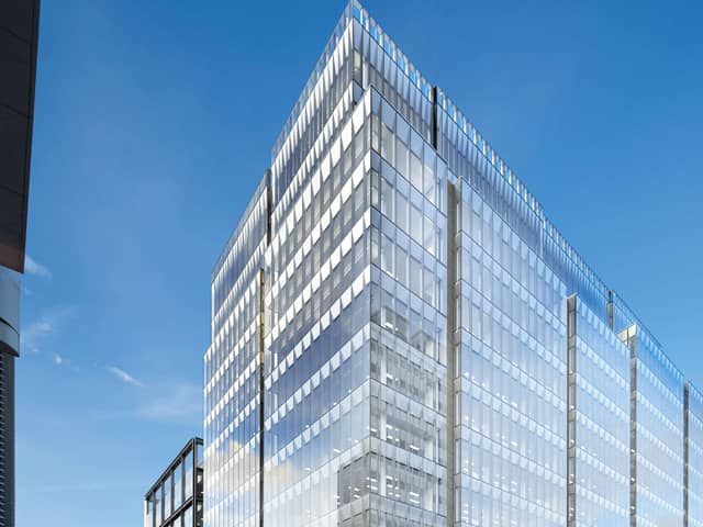 The towering office scheme at 177 Bothwell Street in Glasgow is currently being developed by HFD Property Group and is due for completion in the fourth quarter of 2021.