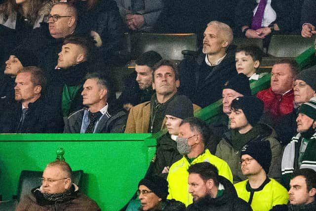 Mad Men Actor Jon Hamm at Celtic Park last night..someone should talk to him about playing Jock Stein on the big screen. Photo by Ross MacDonald / SNS Group)