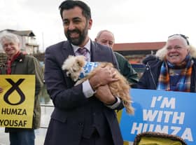 SNP leadership candidate Humza Yousaf visits Arbroath Harbour (Picture: Andrew Milligan/PA Wire)
