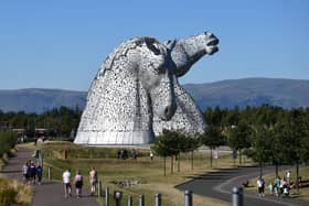 Signs have been put in place at the Helix - home of the world famous Kelpies - advising dog owners of the situation (Picture: Michael Gillen, National World)