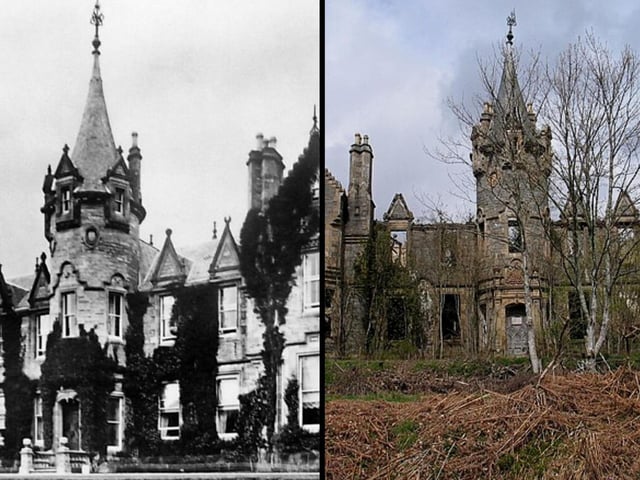 Dunalastair is a ruined baronial mansion dating to the mid 19th century overlooking the eastern end of Loch Rannoch in the southern part of the Highlands in Perthshire. Considered "neither a castle, nor comfortable family home", it fell into decline during World War One as the staff required to run the massive house became scarce.
