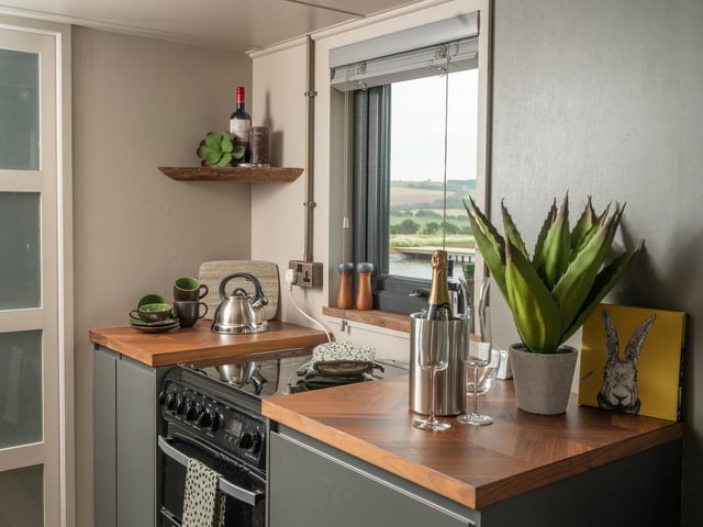 Inspired by the owners' passion for travel, the dog-friendly eco-cabin itself has been lovingly - and uniquely - crafted