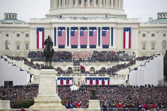 The crowds outside the Capitol as President Trump was sworn into office in 2017 (Shutterstock)