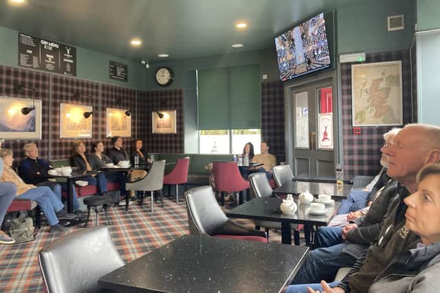 The Balmoral Bar in Ballater opened at 10.30am to welcome customers to watch the funeral of Elizabeth II. PIC: Contributed
