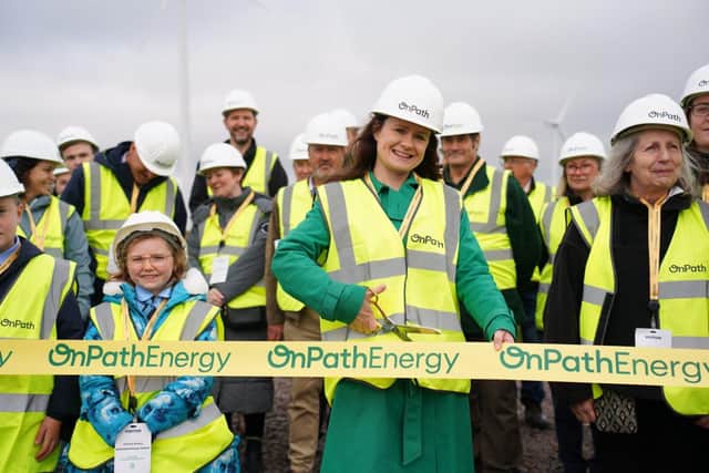 Joani Reid, Labour MP for East Kilbride and Strathaven opens Kype Muir Wind Farm Extension