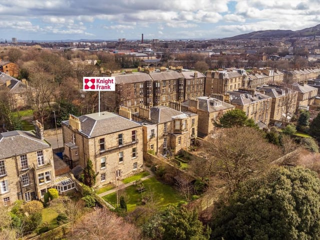 Aerial view of rear of property.