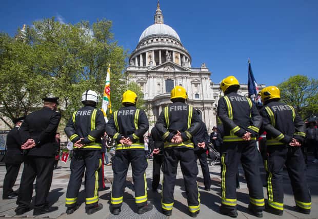 Firefighters congregate to remember colleagues at last year's Firefighters' Memorial Day.
