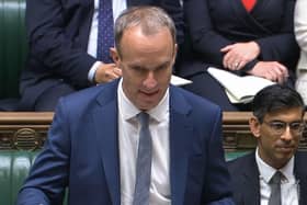 There were times when Dominic Raab gave the impression he was about to challenge the entire opposition front bench to a square go (Picture: House of Commons/PA)