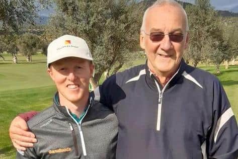 Craig Howie with sponsor David Kilshaw at T-Golf & Country Club in Mallorca.