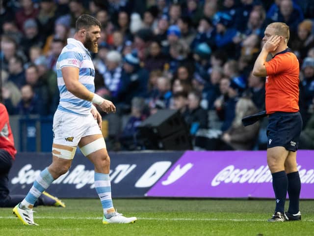 Argentina's Marcos Kremer was sent off against Scotland, and three other Pumas were sinbinned in the second half.