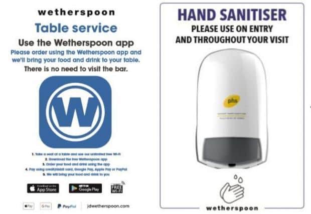 Safety measures will be put in place at Wetherspoon pubs across the country.