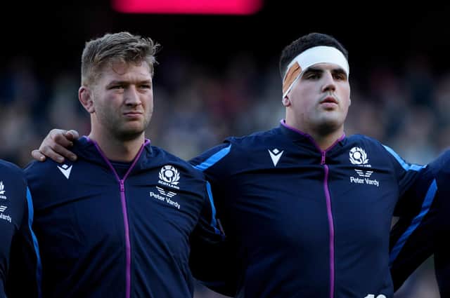 Edinburgh duo Jamie Hodgson (left) and Marshall Sykes have signed new deals after representing Scotland in the Autumn Series. (Photo by Craig Williamson / SNS Group)