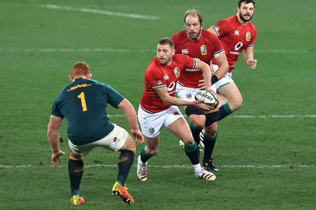 Finn Russell on the attack for the British & Irish Lions during the third Test match against South Africa at Cape Town Stadium on August 7, 2021. (Photo by David Rogers/Getty Images)