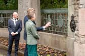 The Princess Royal viewing the new bronze figurehead. Picture: Malcolm Ross