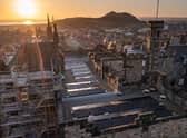 Green ambitions: The solar panels at Edinburgh Castle
Pic: HES