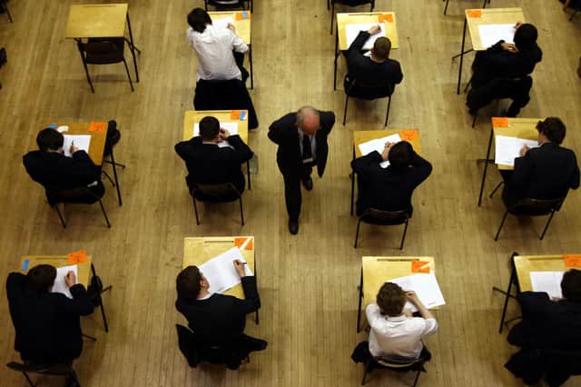Even in normal times, exams tend to involve more social distancing that in classrooms (Picture: David Jones/PA Wire)