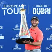 Jon Rahm of Spain poses with the Race to Dubai trophy following his victory in the DP World Tour Championship Dubai at Jumerirah Golf Estates last NovemberPicture: Andrew Redington/Getty Images