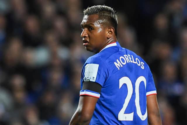 Alfredo Morelos in action for Rangers against Napoli in the Champions League last Wednesday. (Photo by Craig Foy / SNS Group)
