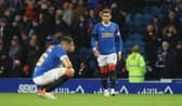 Rangers' players are left frustrated at full time during a Cinch Premiership match between Rangers and Aberdeen at Ibrox stadium, on October 26, 2021, in Glasgow, Scotland. (Photo by Alan Harvey / SNS Group)
