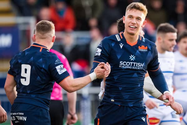 Charlie Savala, right, will partner Ben Vellacott at half-back against Glasgow Warriors. Both men scored tries in the Heineken Champions Cup win over Castres Olympique last week. (Photo by Ross Parker / SNS Group)