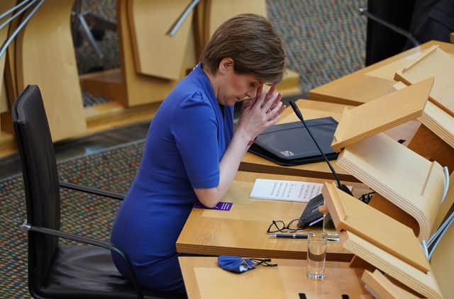 Nicola Sturgeon during a Covid briefing at the Scottish Parliament in Holyrood. Picture: PA