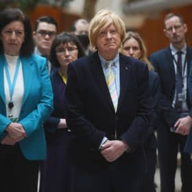 Michael Fabricant who attended a short ceremony in Portcullis House this morning for MPs, their staff and House staff to send a message of solidarity and friendship to the people of Ukraine. Issue date: Tuesday March 1, 2022.