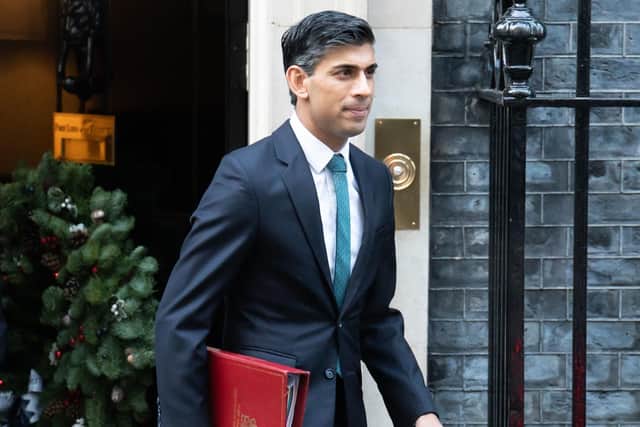 Prime Minister Rishi Sunak leaves Downing Street. Picture: PA
