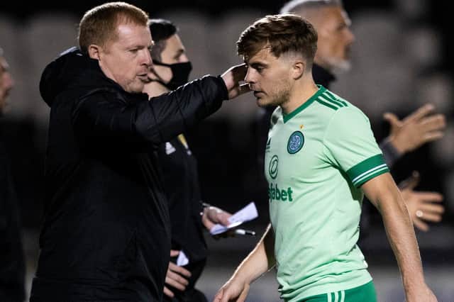 Celtic manager Neil Lennon admits James Forrest will be "a huge loss" after revealing the winger could face a lengthy spell on the sidelines in requiring surgery on an ankle fracture (Photo by Craig Williamson / SNS Group)