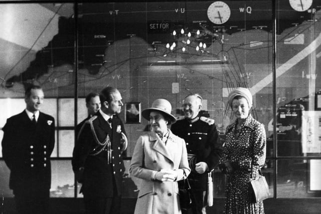 HRH Queen Elizabeth visits Southwick House D Day Map room 1973