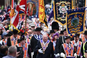 Members of the Orange Order take part in the annual Battle of the Boyne celebrations in July 2022 in Glasgow. PIC. (Photo by Jeff J Mitchell/Getty Images)