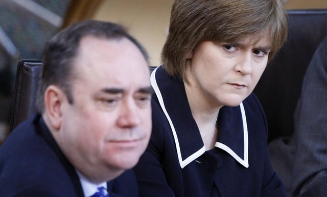 The then First Minister Alex Salmond and then Deputy First Minister Nicola Sturgeon are pictured in the Scottish Parliament in 2010 (Picture: Danny Lawson/PA Wire)