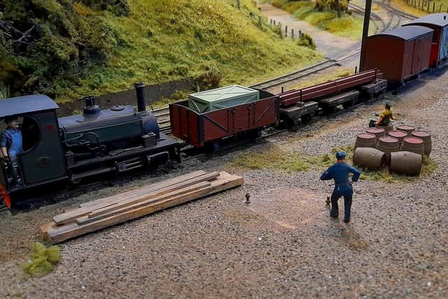 Goods train on Talybont, one of the club's narrow gauge layouts